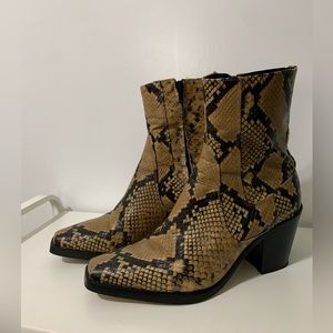 ZARA Snakeskin Western Boots